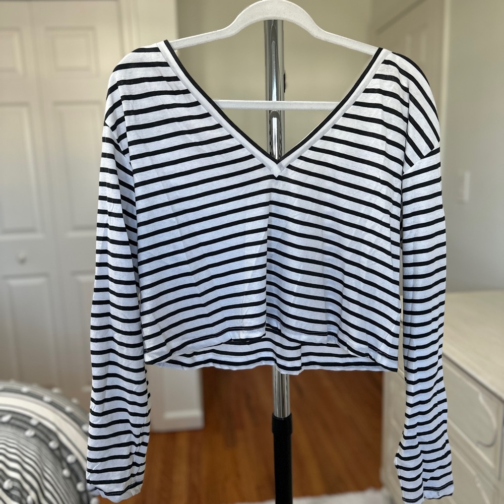 A.L.C Striped V-Neck Women's Top